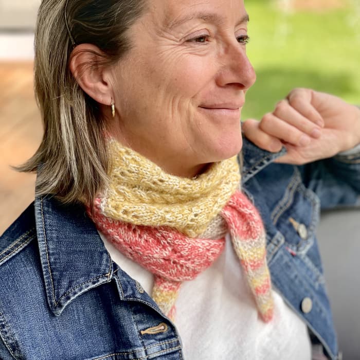 Kit de Tricot / Foulard Glowhair Frost Scarflet par Stephen West