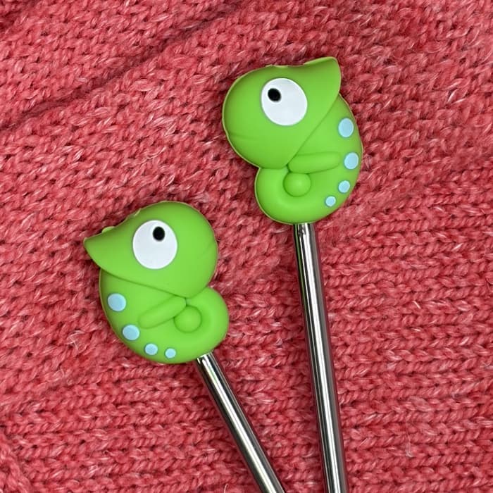 Bouchons d’arrêt caméléon pour aiguille a tricoter par pause sur le temps