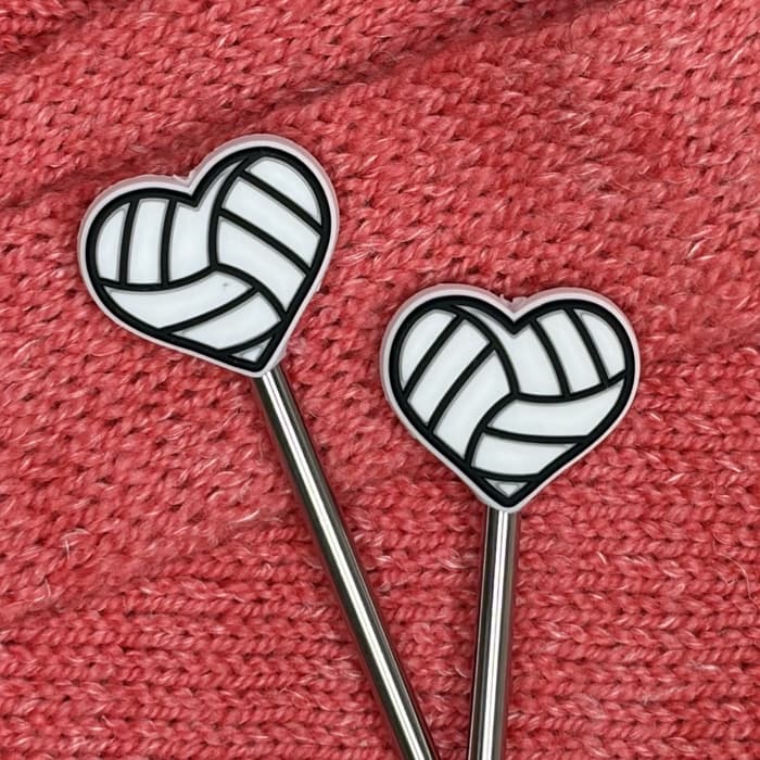Bouchons d’arrêt pour aiguilles tricot motif cœur duo